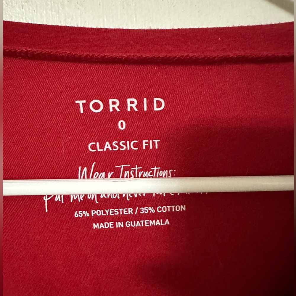 Red long sleeved tee